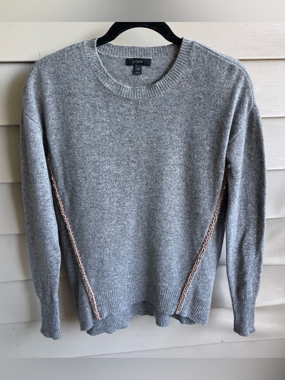 J.Crew Crewneck Sweater Women XS Gray Soft Wool Jumper Classic Preppy Layering